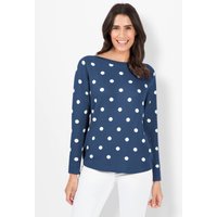 Witt Damen Langarm-Pullover, jeansblau-ecru-gemustert von Witt