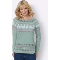 Witt Damen Langarm-Pullover, kalkmint-ecru-gemustert von Witt