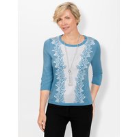 Witt Damen Pullover, aqua-ecru-gemustert von Witt