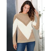 Witt Damen Pullover, camel-ecru-gemustert von Witt