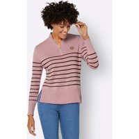 Witt Damen Pullover, hortensie-ecru-geringelt von Witt