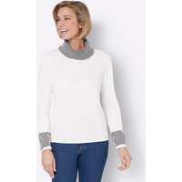 Witt Damen Rollkragenpullover mit Streifen-Muster, ecru-schwarz-gemustert von Witt