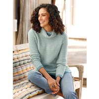 Witt Damen Rollkragen-Pullover, jade-ecru-gemustert von Witt