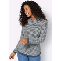 Witt Damen Rollkragen-Pullover, rauchblau-ecru-gemustert von Witt