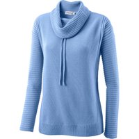 Witt Damen Rollkragenpullover mit gerippten Partien, bleu von Witt