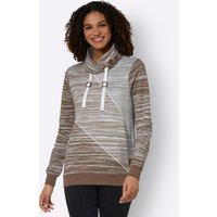 Witt Damen Sweatshirt mit elastischen Bündchen, braun-ecru-bedruckt von Witt