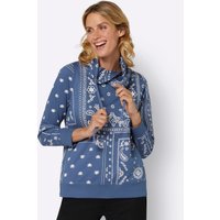 Witt Damen Sweatshirt, jeansblau-ecru-bedruckt von Witt