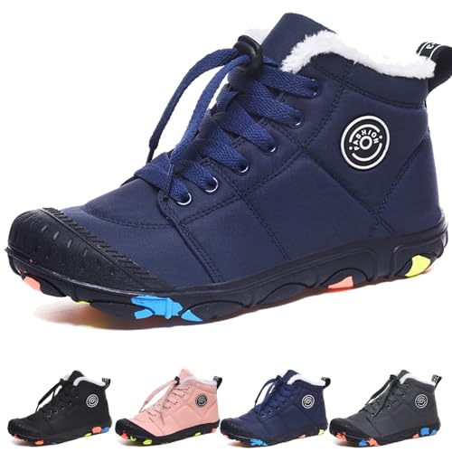 WIWIDANG Barfussschuhe Kinder Winter Wasserdicht, Barfußschuhe Kinder Herbst, Kid Winter Pro Barfuss Schuhe Herren Daman (Blue, 30) von WIWIDANG