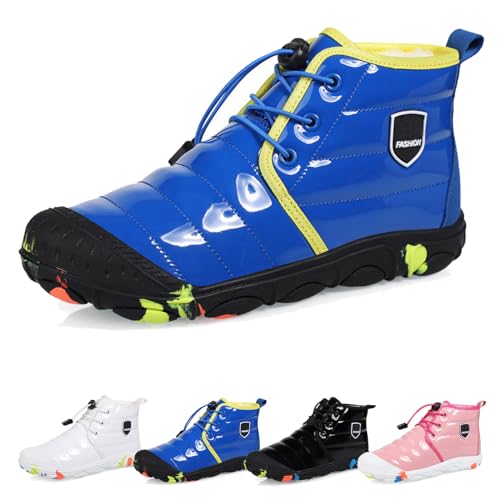 WIWIDANG Barfussschuhe Kinder Winter Wasserdicht, Outdoor Barfußschuhe Kinder Herbst, Kid Winter Pro Barfuss Schuhe (Blue-A, Jugendliche, 32, Numerisch, EU Schuhgrößensystem, M) von WIWIDANG