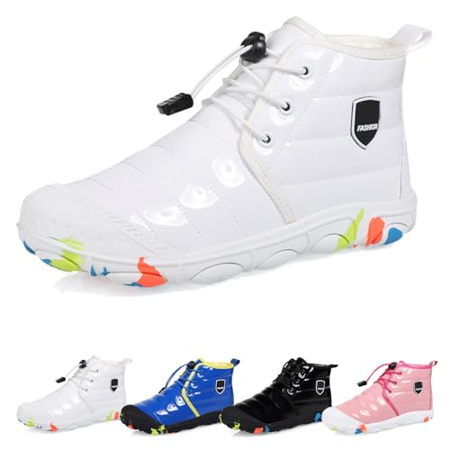 WIWIDANG Barfussschuhe Kinder Winter Wasserdicht, Outdoor Barfußschuhe Kinder Herbst, Kid Winter Pro Barfuss Schuhe (White-A, Jugendliche, 30, Numerisch, EU Schuhgrößensystem, M) von WIWIDANG