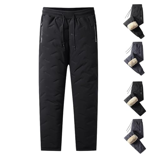 WIWIDANG Unisex Lambswool Fleece-Lined Joggers, Unisex Fleece Jogging Bottoms, Fleecegefütterte Jogginghose (DE/NL/SE/PL, Alphanumerisch, L, Regular, Regular, Schwarz B) von WIWIDANG