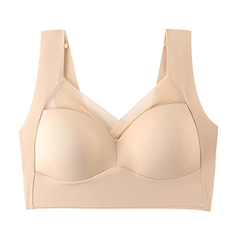 WIWIDANG Wmbra, Wmbra Bra, Wmbra Posture Correcting Bra, Summer Wireless Push-Up Comfort Bra Without Underwire (as3, Alpha, 3X_l, Regular, Regular, Standard, Beige) von WIWIDANG