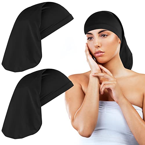 WLLHYF Jumbo Dreadlock Cap 2 Stück Unisex Spandex Braids & Dreadlocks Cap Long Hair Head Wrap Schlafmützen für Dreadlocks Night Sleep Bonnet für Männer und Frauen Elastic Braid Hat von WLLHYF