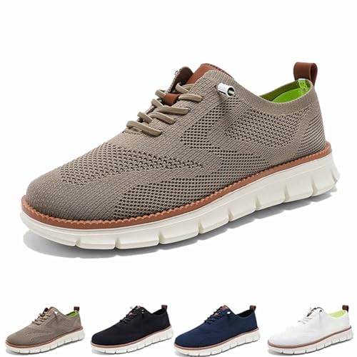 Mens Wearbreeze Shoes, Men's Oxfords Business Walking Tennis Shoes Mesh Dress Sneakers, Mesh Dress Sneakers Men (10.5,Kaki) von WLWWCX