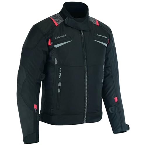 WMW WALI MOTO WEAR Herren Motorrad Textiljacke Mit Protektoren Biker Motorrad Touren Textil Jacke Motorradjackes (DE/NL/SE/PL, Alphanumerisch, XL, Regular, Regular, Schwarz) von WMW WALI MOTO WEAR