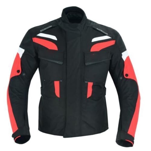 WMW WALI MOTO WEAR Motorrad Textile Jacke Mit Protektor Herren Motorrad Touren Textiljacke Biker Touring MotorradJackes (DE/NL/SE/PL, Alphanumerisch, 5XL, Regular, Regular, Rot) von WMW WALI MOTO WEAR