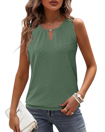 WNEEDU Damen Tank Top Sommer Ärmellos V-Ausschnitt Oberteile Dunkel Grün XL WNEEDU Damen Tank Top Sommer Ärmellos V-Ausschnitt Oberteile Dunkel Grün XL von WNEEDU