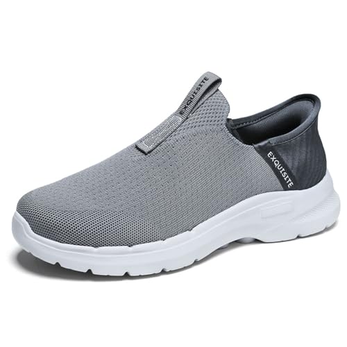 WNUKATO Herren Freizeitschuhe Sneakers Bequeme Trainer Walking Schuhe Laufschuhe Grau 39 EU von WNUKATO