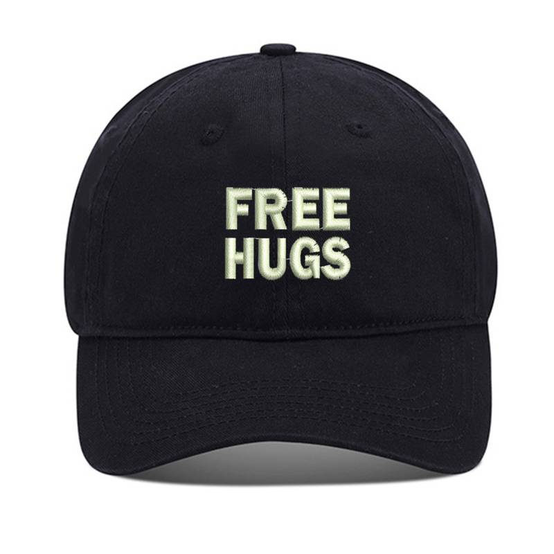 Free Hugs Unisex Stickerei Baseball Mütze Gewaschene Baumwolle Bestickt Verstellbare von WOAIXIA