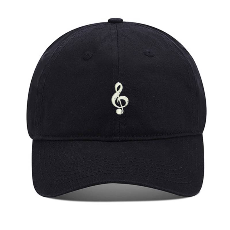 Musik Note Unisex Stickerei Baseball Mütze Gewaschene Baumwolle Bestickt Verstellbare von WOAIXIA