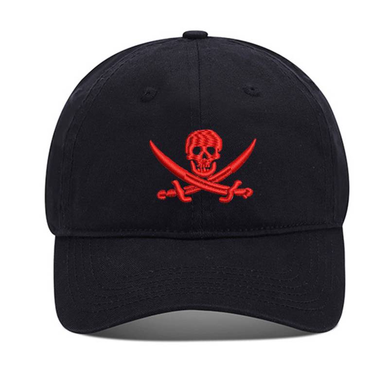 Piratenschädel Unisex Stickerei Baseball Mütze Gewaschene Baumwolle Bestickt Verstellbare von WOAIXIA