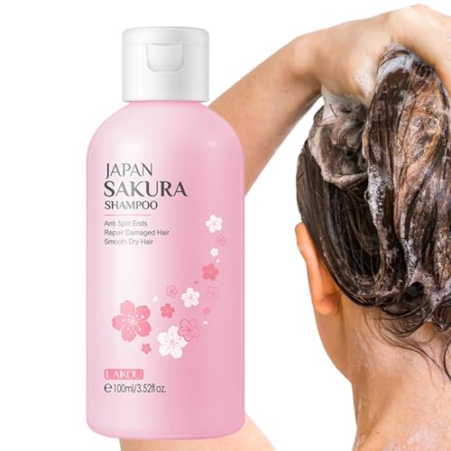 Sakura-Shampoo | 100 ml feuchtigkeitsspendendes natürliches Shampoo,Pflegendes Kopfhaut-Sakura-Shampoo für alle Haartypen, Shampoo zur Vorbeugung von Haarausfall für Männer und Frauen Wobblo von WOBBLO