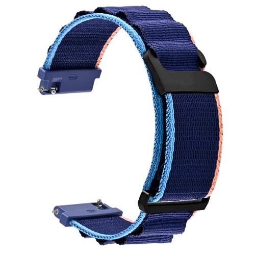 WOCCI 20mm Alpine Nylon Uhrenarmband, Verstellbares Sport Armband, Schnalle Schnalle (Navy Blau) von WOCCI