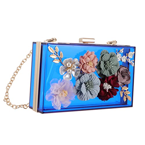 WOFASHPURET 1 X Handtasche Blumen Hochzeitstasche Abendtasche Blumen Clutch Damen Umhängetasche Damen Handytasche Hochzeitstasche Kleine Quadratische Tasche Hochzeits Geldbörse von WOFASHPURET