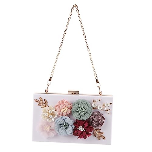 WOFASHPURET 1 X Handtasche Blumen Hochzeitstasche Abendtasche Kleine Quadratische Tasche Damen Umhängetasche Modische Clutch Geldbörse Clutch Tasche Hochzeits von WOFASHPURET