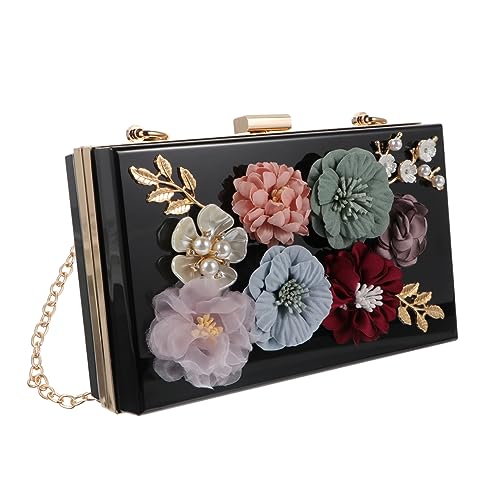 WOFASHPURET 1 X Handtasche Modische Clutch Abendtasche Hochzeitstasche Damen Handytasche Hochzeitstasche Blumen Clutch Blumen Clutch Hochzeitstasche Damen Umhängetasche Kleine von WOFASHPURET