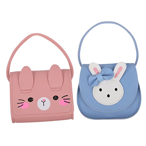 WOFASHPURET 2st Taschen Handtasche Für Kleine Mädchen Umhängetasche Mit Häschen Handtasche Mädchen Brustbeutel Mädchen Hasen-geldbörse Hase Umhängetasche Kleinkind Tier Paket Pu-Leder von WOFASHPURET