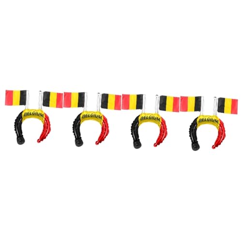 WOFASHPURET 200 Stk Ballon-stirnband Mit Flagge Selfie-requisiten Zum Thema Fußball Fußball-stirnband Hüpfburgen Für Kinder Haarband Wettbewerbsbedarf Belgien Geschenk Sport Aluminiumfolie von WOFASHPURET