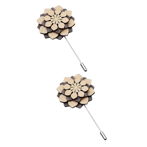 WOFASHPURET 2st Holzbrosche Handlocher Handmade Männer Accessoires Handgefertigt Kreatives Design Pins Männer Anzug Accessoires Männer Die Blumen Korsage Partei-emblem Stift Mann von WOFASHPURET