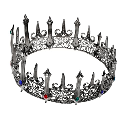 WOFASHPURET Gotische Krone Königskronen Für Männer Dekorative Krone Gothic-kronen-kopfschmuck Metallkrone Mittelalterliche Kronen Königs-tiaras Mann Zinklegierung Stirnband Persönlichkeit von WOFASHPURET