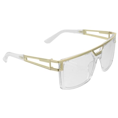 WOFASHPURET Klare Sonnenbrille Coole Brille Für Teenager Sonnenbrille Für Männer Party Sonnenbrille Für Erwachsene Festival Zubehör Für Männer Party Brille Für Erwachsene 90Er Jahre von WOFASHPURET