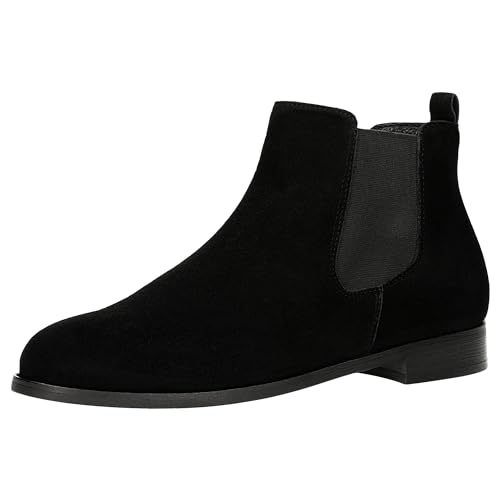 WOJAS - Damen stiefeletten, aus Kuschelweichem Spaltvelours, Damenstiefeletten mit Dekorative Detail an der Schlaufe, Das Futter, das einen Hohen Wärmekomfort, 55244-61 - Schwarz, Gr. 39 von WOJAS