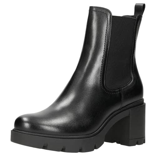 WOJAS - Damenstiefeletten | Stiefeletten aus Leder | Elegante Damenschuhe | Schuhe mit Absatz | Ideal für Winter | Schwarz 55109-51 - Gr. 37 von WOJAS