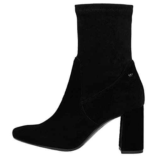 WOJAS - Damenstiefeletten | Stiefeletten aus Veloursleder | elegante Damenschuhe | Schuhe mit Absatz | Ideal für Herbst | Schwarz 5501561 Gr 39 von WOJAS