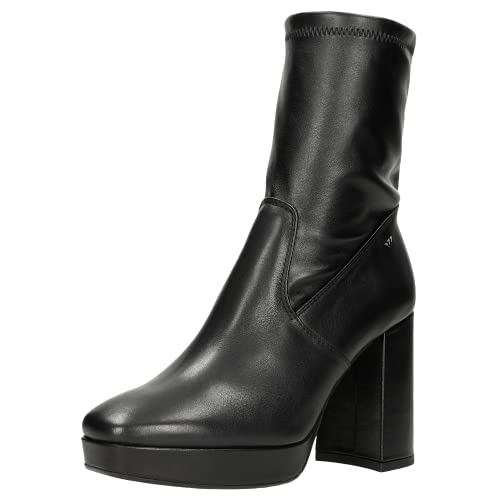 WOJAS - Stiefeletten mit Blockabsatz | Elegante Damenstiefeletten | Ideal für Herbst | Schuhe aus Leder | Damenschuhe | Schwarz 5502481 Gr 37 von WOJAS