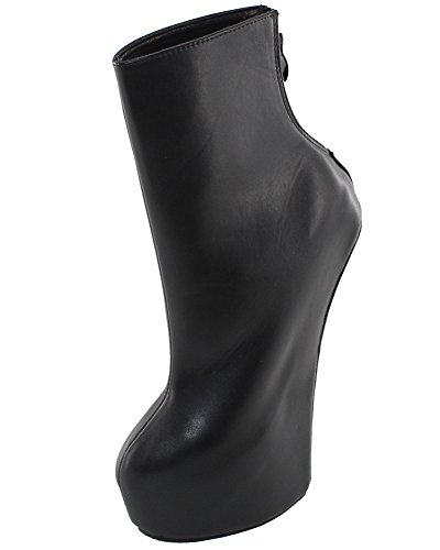 WONDERHEEL Damen Heelless Kurzschaft Plateau Stiefel Schwarz 39.5 EU von WONDERHEEL