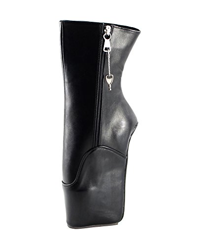 WONDERHEEL Damen Locked Zipper Ankle Ballett Stiefel Schwarz 42.5 EU von WONDERHEEL