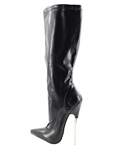 WONDERHEEL Damen Poited toe Knee High Stiefel Schwarz 39.5 EU von WONDERHEEL