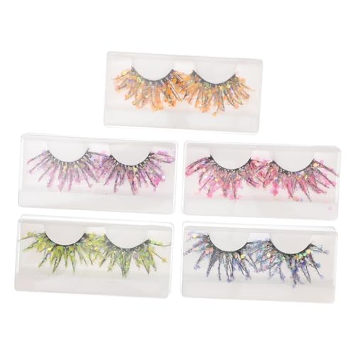 WOONEKY Realistische 25 Mm Falsche Wimpern Nachtlicht 5 Paar Glitzerwimpern Für Make-up Und Kostüme WOONEKY Realistische 25 Mm Falsche Wimpern Nachtlicht 5 Paar Glitzerwimpern Für Make-up Und Kostüme von WOONEKY