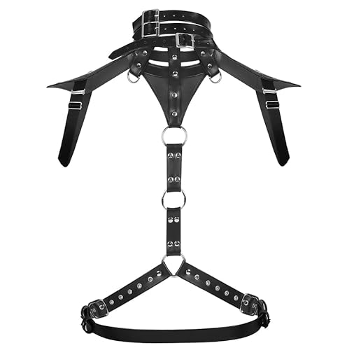 WOPOLIUE Harness Männer Leder Sexy Unterwäsche für Mann Herren Gay Harness Leder Geschirre Einstellbar Körper Bondage Brustgurt Fetisch Erotik Brust Geschirr Dessous Rave Outfit Punk Gothic Kostüme von WOPOLIUE