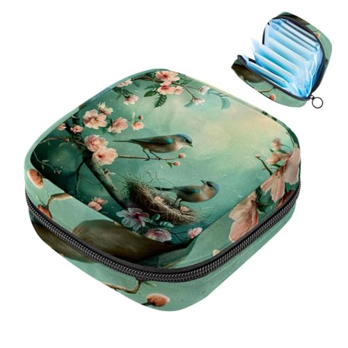 Kleine Reise Make up Tasche,Kosmetiktaschen für Damen,Ostern blaues Vogelei,Periodentasche von WOSHJIUK