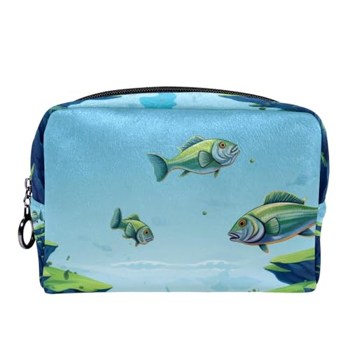 Make up Tasche klein,Make up Reisetasche,Wasserfisch Lotusblatt,Make up Organizer Tasche von WOSHJIUK