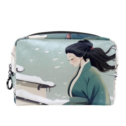 Reise Kulturbeutel,kleine Make up Tasche,Vintage alte männer Winter,Make up Taschen für Frauen von WOSHJIUK