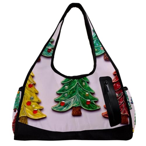 Sporttaschen für Damen,Reisetasche für Reisen,weihnachtsdekoration Baum,Sporttasche für Herren von WOSHJIUK
