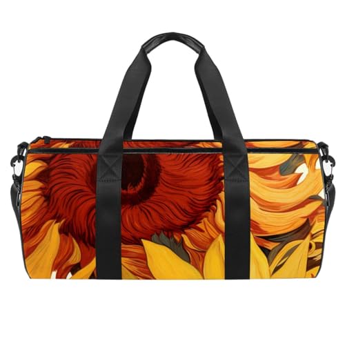 Sporttaschen für Herren,Reisetaschen für Damen,gelbe Aquarell Sonnenblumen,Trainingstasche von WOSHJIUK