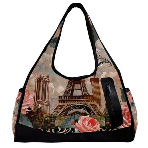 Weekender Reisetasche,kleine Sporttasche,Eiffel TowerParis Postkarte,Sporttasche von WOSHJIUK